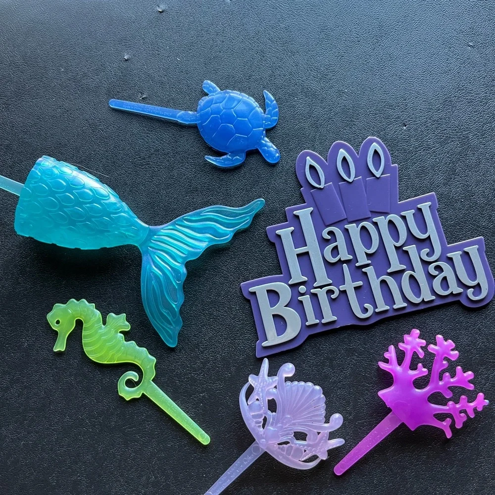 Cake Toppers. Spider-man, Frozen, Whale, Mermaid Set And A Dragon!